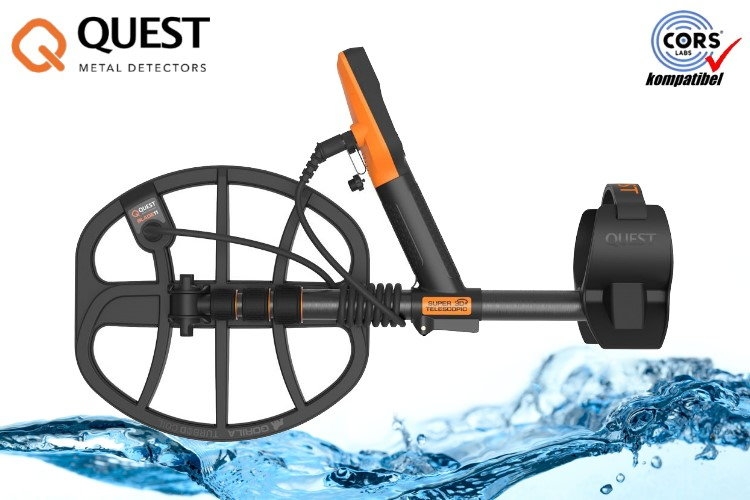 Preview: Metalldetektor Quest X10 IDmaxX &amp; Xpointer Pinpointer (orange) &amp; Schatz